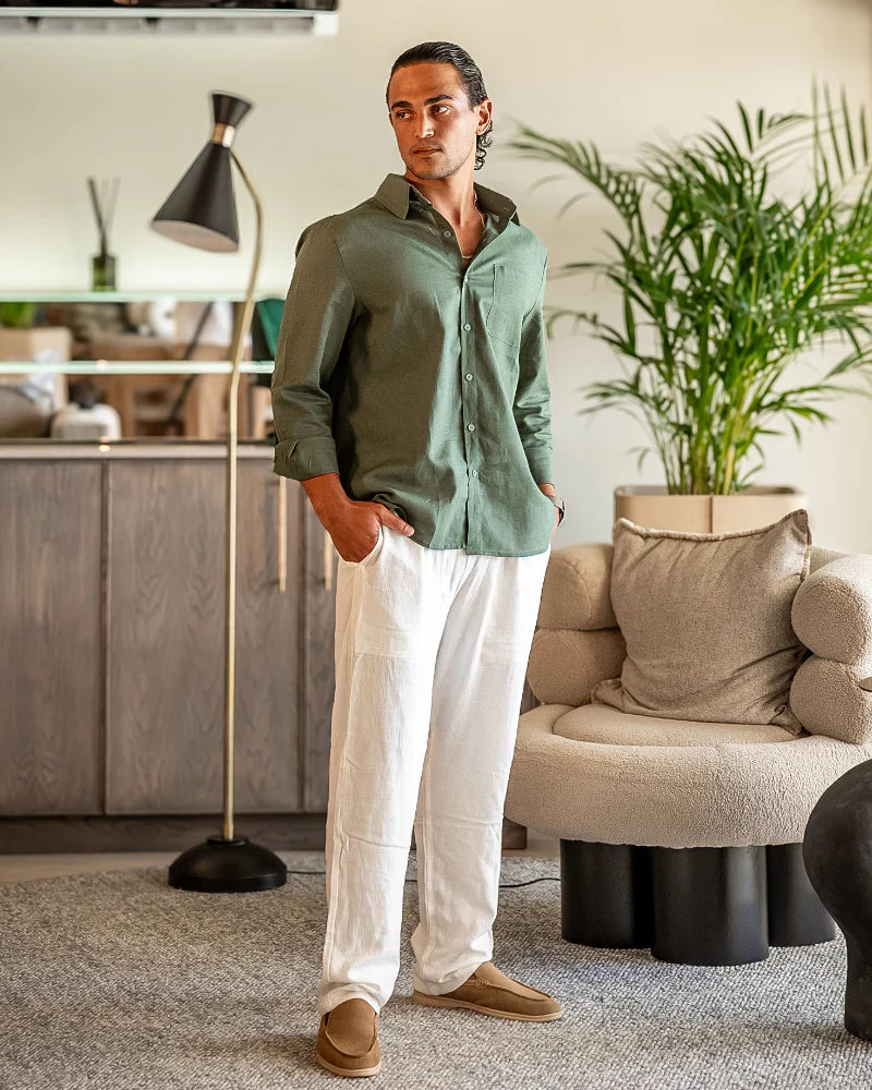 Aurelé Linen Set – Shirt & Trousers Combo
