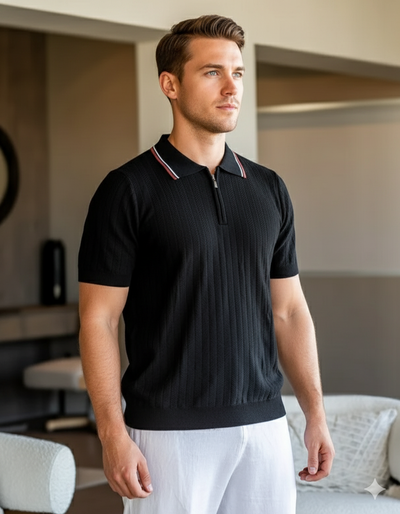 Milan Knit Polo – Modern Minimalist Style